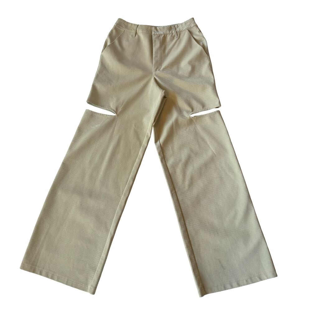 AFRM Kimmie Cream Vegan Leather Cutout High Waist Pants Size 27